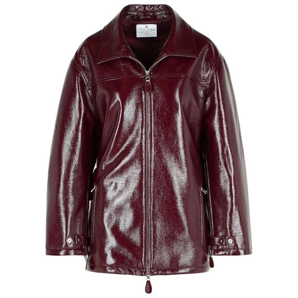 COURREGES Jackets & Blazers - Courreges 'Vinyl' Burgundy Cotton Blend Jacket Women Women